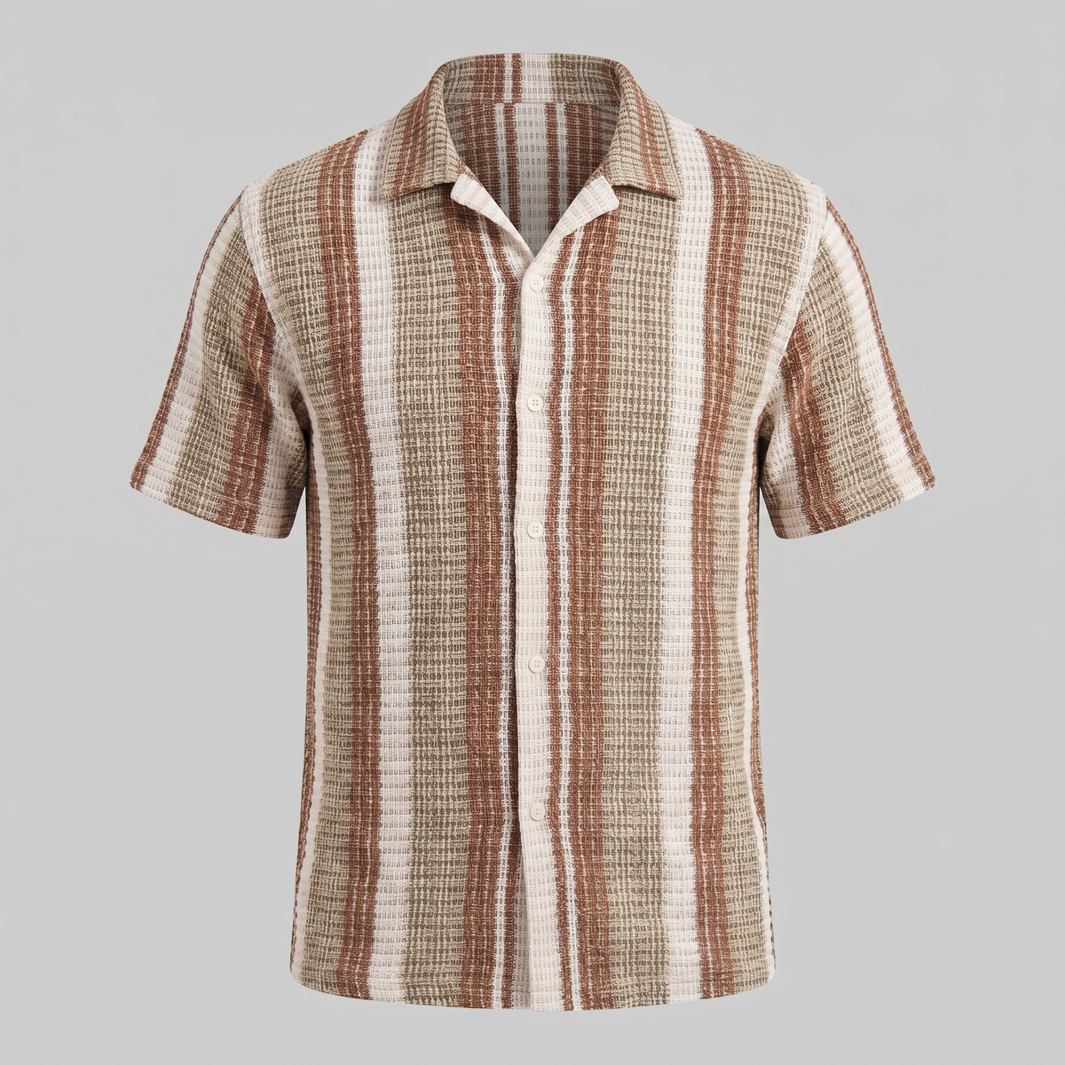 Men's Short Sleeve Striped Casual Shirt